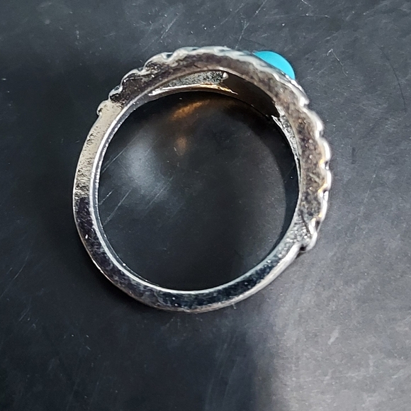 Alloy and turquoise ring  size 5.75 - Picture 3 of 4